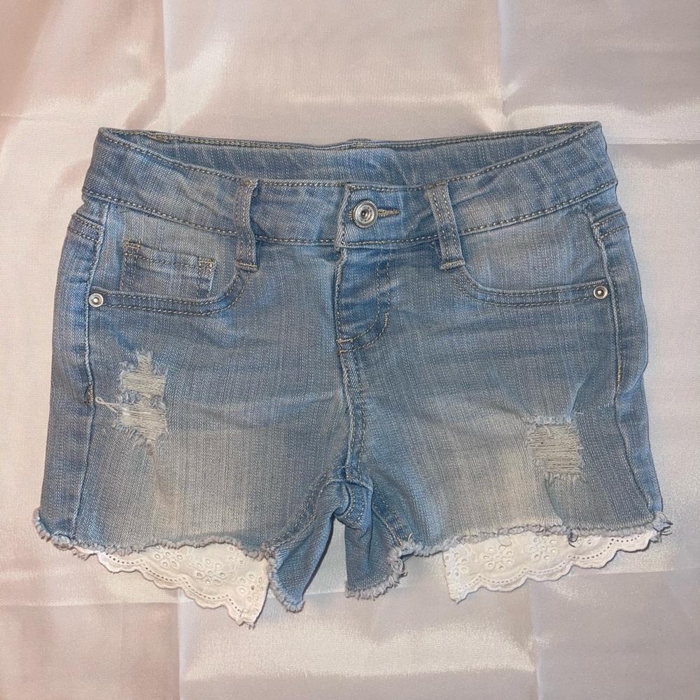 Members Mark Girls Jean Shorts Adjustable Waist Size 6/6x